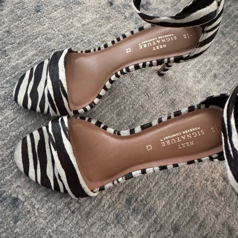 Next Black and White Zebra Print Sandals - Picture 8 of 10